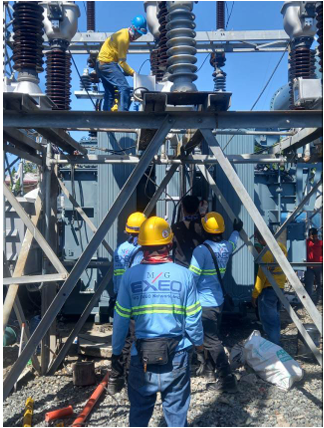 MG EXEO crew working on substation equipment