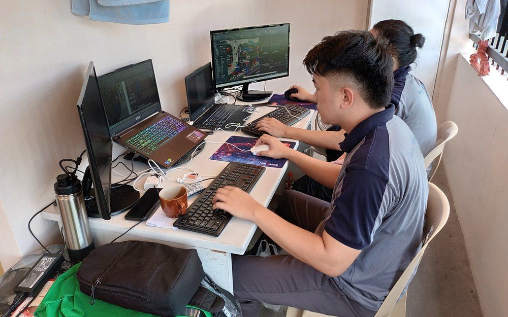 Engineers at a site engineering office